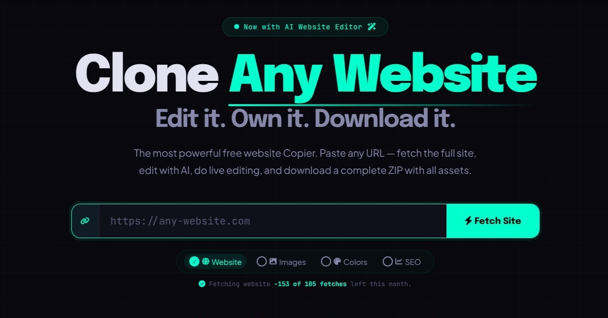 Cloners Ai website builder demo